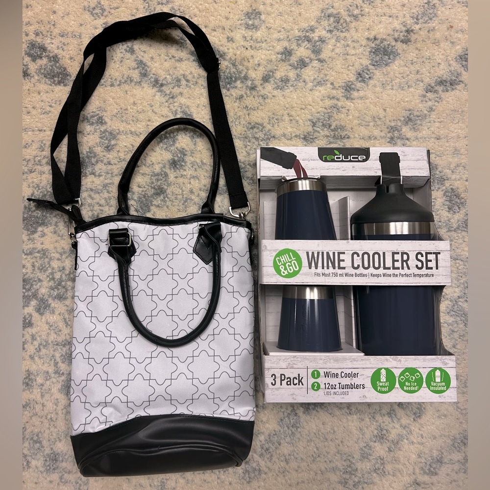 WINE COOLER SET & CARRY BAG WITH POCKET DIVIDER